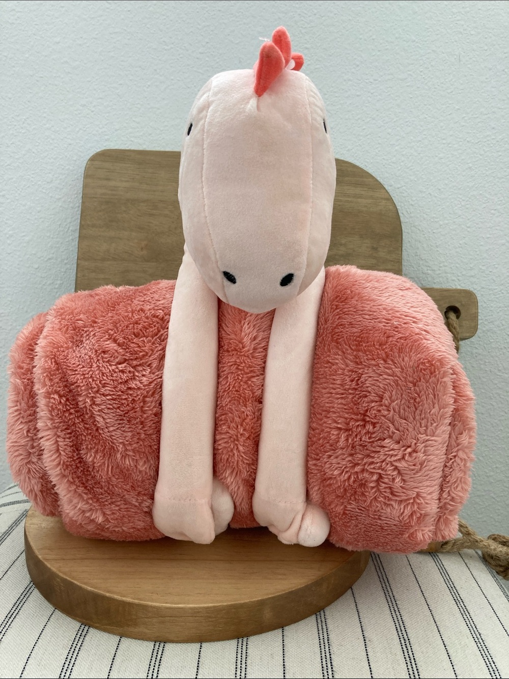 SALE! Pillowfort Coral Pink Plush Dino Kids Throw Blanket with Friendly Dino